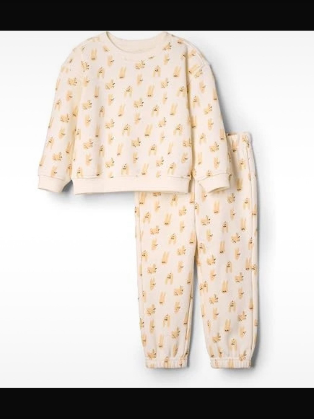 Amazon Essentials Cream Set with Yellow Bunny Print